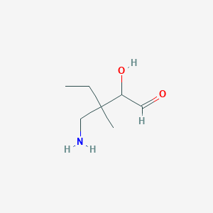 molecular formula C7H15NO2 B13174559 3-(Aminomethyl)-2-hydroxy-3-methylpentanal 