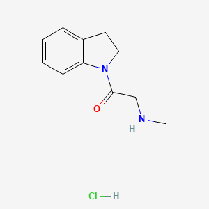 molecular formula C11H15ClN2O B1317456 1-(2,3-Dihydro-1H-indol-1-YL)-2-(methylamino)-1-ethanone hydrochloride CAS No. 1049769-37-0