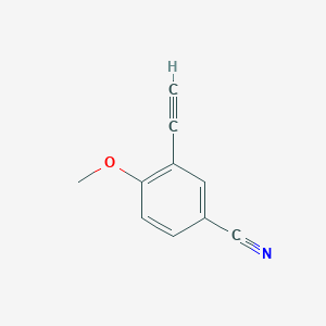 molecular formula C10H7NO B1317469 3-Ethynyl-4-methoxybenzonitrile CAS No. 204919-70-0