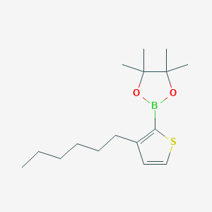 molecular formula C16H27BO2S B1317471 2-(3-Hexylthiophen-2-yl)-4,4,5,5-tetramethyl-1,3,2-dioxaborolane CAS No. 850881-09-3
