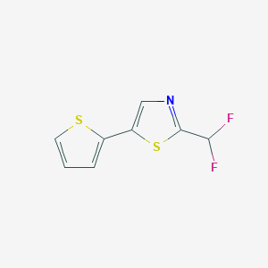 molecular formula C8H5F2NS2 B13174711 2-(Difluoromethyl)-5-(thiophen-2-yl)-1,3-thiazole 
