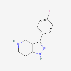 molecular formula C12H12FN3 B1317472 3-(4-Fluorophenyl)-4,5,6,7-tetrahydro-1H-pyrazolo[4,3-C]pyridine CAS No. 916423-52-4
