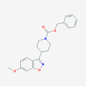 molecular formula C21H22N2O4 B131748 Benzyl 4-(6-methoxy-1,2-benzoxazol-3-yl)piperidine-1-carboxylate CAS No. 84163-07-5