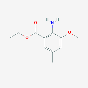 molecular formula C11H15NO3 B13174805 Ethyl 2-amino-3-methoxy-5-methylbenzoate 