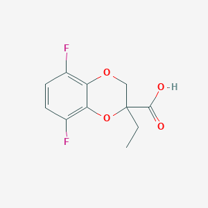 molecular formula C11H10F2O4 B13174878 2-Ethyl-5,8-difluoro-2,3-dihydro-1,4-benzodioxine-2-carboxylic acid 