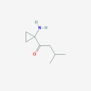 molecular formula C8H15NO B13174928 1-(1-Aminocyclopropyl)-3-methylbutan-1-one 