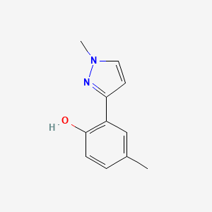molecular formula C11H12N2O B13174946 4-Methyl-2-(1-methyl-1H-pyrazol-3-YL)phenol CAS No. 123532-19-4