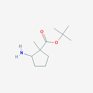 molecular formula C11H21NO2 B13174974 Tert-butyl 2-amino-1-methylcyclopentane-1-carboxylate 