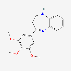 molecular formula C18H20N2O3 B1317500 4-(3,4,5-trimethoxyphenyl)-2,3-dihydro-1H-1,5-benzodiazepine CAS No. 59902-16-8