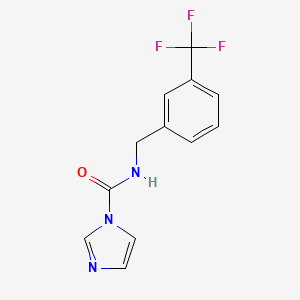 molecular formula C12H10F3N3O B13175006 N-{[3-(trifluoromethyl)phenyl]methyl}-1H-imidazole-1-carboxamide 