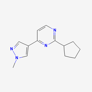 molecular formula C13H16N4 B13175045 2-Cyclopentyl-4-(1-methyl-1H-pyrazol-4-yl)pyrimidine 