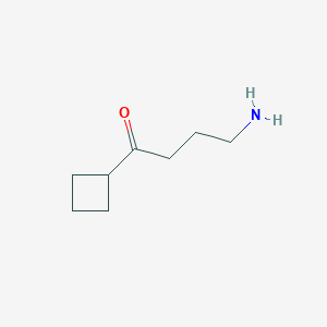 molecular formula C8H15NO B13175121 4-Amino-1-cyclobutylbutan-1-one 