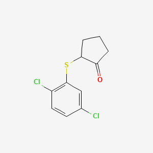 molecular formula C11H10Cl2OS B13175468 2-[(2,5-Dichlorophenyl)sulfanyl]cyclopentan-1-one 