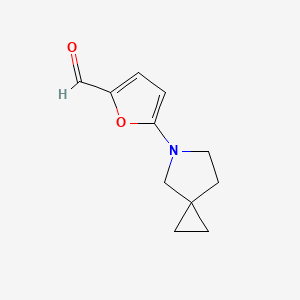 molecular formula C11H13NO2 B13175535 5-{5-Azaspiro[2.4]heptan-5-yl}furan-2-carbaldehyde 