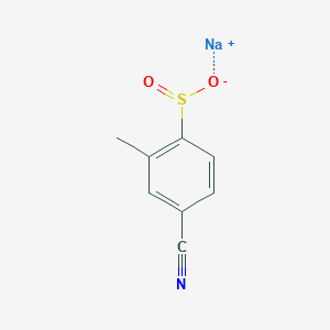 molecular formula C8H6NNaO2S B13175623 Sodium 4-cyano-2-methylbenzene-1-sulfinate 
