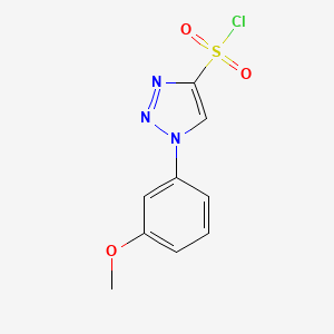 molecular formula C9H8ClN3O3S B13175624 1-(3-Methoxyphenyl)-1H-1,2,3-triazole-4-sulfonyl chloride 