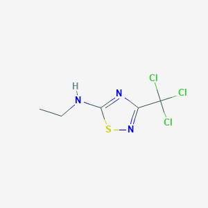 molecular formula C5H6Cl3N3S B13175689 N-Ethyl-3-(trichloromethyl)-1,2,4-thiadiazol-5-amine 