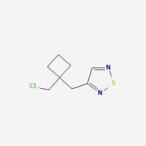 molecular formula C8H11ClN2S B13175722 3-{[1-(Chloromethyl)cyclobutyl]methyl}-1,2,5-thiadiazole 
