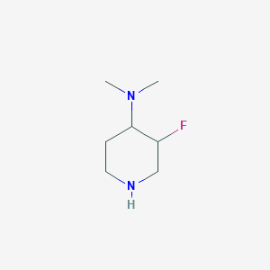 molecular formula C7H15FN2 B13175772 3-fluoro-N,N-dimethylpiperidin-4-amine 