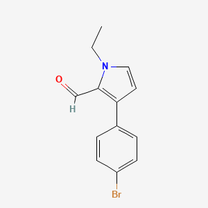 molecular formula C13H12BrNO B13175834 3-(4-Bromophenyl)-1-ethyl-1H-pyrrole-2-carbaldehyde 