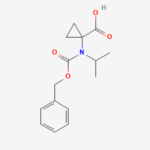 molecular formula C15H19NO4 B13175879 1-{[(Benzyloxy)carbonyl](propan-2-yl)amino}cyclopropane-1-carboxylic acid 