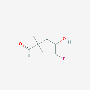 molecular formula C7H13FO2 B13175893 5-Fluoro-4-hydroxy-2,2-dimethylpentanal 