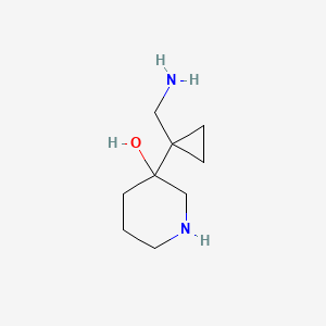 molecular formula C9H18N2O B13176028 3-[1-(Aminomethyl)cyclopropyl]piperidin-3-ol 
