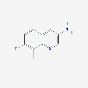molecular formula C10H9FN2 B13176066 7-Fluoro-8-methylquinolin-3-amine 