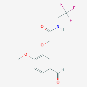 molecular formula C12H12F3NO4 B13176080 2-(5-formyl-2-methoxyphenoxy)-N-(2,2,2-trifluoroethyl)acetamide 