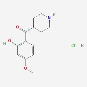 molecular formula C13H18ClNO3 B131761 (2-Hydroxy-4-methoxyphenyl)(4-piperidinyl)methanone hydrochloride CAS No. 84162-88-9
