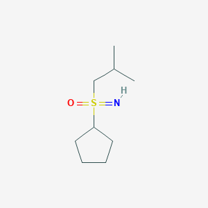 molecular formula C9H19NOS B13176129 Cyclopentyl(imino)(2-methylpropyl)-lambda6-sulfanone 