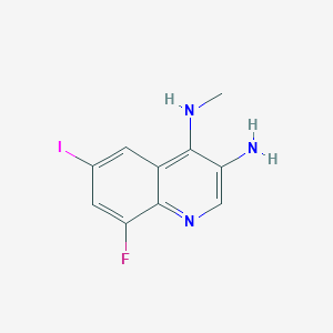 molecular formula C10H9FIN3 B13176314 8-Fluoro-6-iodo-N4-methylquinoline-3,4-diamine 