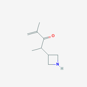 molecular formula C9H15NO B13176499 4-(Azetidin-3-yl)-2-methylpent-1-en-3-one 