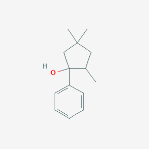 molecular formula C14H20O B13176526 2,4,4-Trimethyl-1-phenylcyclopentan-1-ol 