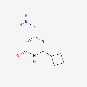 molecular formula C9H13N3O B13176533 6-(Aminomethyl)-2-cyclobutyl-3,4-dihydropyrimidin-4-one 