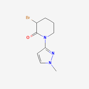 molecular formula C9H12BrN3O B13176537 3-bromo-1-(1-methyl-1H-pyrazol-3-yl)piperidin-2-one 