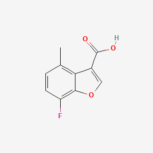 molecular formula C10H7FO3 B13176582 7-Fluoro-4-methylbenzofuran-3-carboxylic acid 
