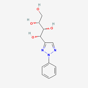 molecular formula C12H15N3O4 B13176598 (1S,2R,3R)-1-(2-phenyl-2H-1,2,3-triazol-4-yl)butane-1,2,3,4-tetrol 