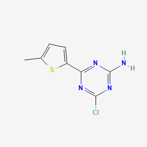 molecular formula C8H7ClN4S B13176611 4-Chloro-6-(5-methylthiophen-2-YL)-1,3,5-triazin-2-amine 
