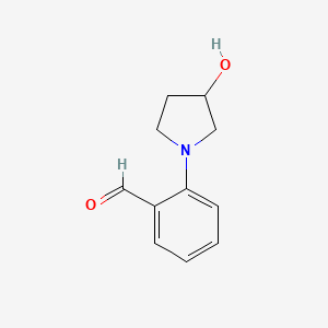 molecular formula C11H13NO2 B13176637 2-(3-Hydroxypyrrolidin-1-yl)benzaldehyde 