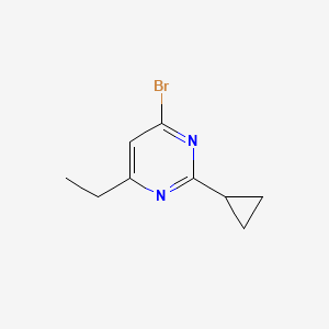 molecular formula C9H11BrN2 B13176669 4-Bromo-2-cyclopropyl-6-ethylpyrimidine 