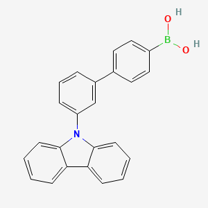 molecular formula C24H18BNO2 B13176818 (3'-(9H-Carbazol-9-yl)-[1,1'-biphenyl]-4-yl)boronicacid 