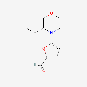 molecular formula C11H15NO3 B13176845 5-(3-Ethylmorpholin-4-yl)furan-2-carbaldehyde 