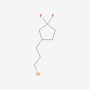molecular formula C8H13BrF2 B13176871 3-(3-Bromopropyl)-1,1-difluorocyclopentane 