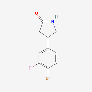 molecular formula C10H9BrFNO B13176879 4-(4-Bromo-3-fluorophenyl)pyrrolidin-2-one 