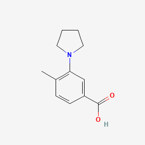 molecular formula C12H15NO2 B1317691 4-Methyl-3-pyrrolidin-1-yl-benzoic acid CAS No. 107946-74-7