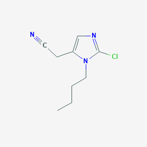 molecular formula C9H12ClN3 B13177023 2-(1-Butyl-2-chloro-1H-imidazol-5-yl)acetonitrile 