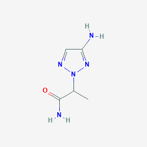 molecular formula C5H9N5O B13177031 2-(4-Amino-2H-1,2,3-triazol-2-yl)propanamide 
