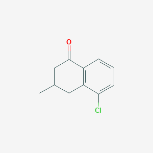 molecular formula C11H11ClO B13177049 5-Chloro-3-methyl-1,2,3,4-tetrahydronaphthalen-1-one 