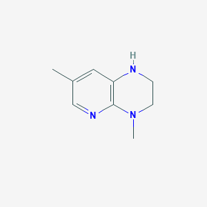 molecular formula C9H13N3 B13177084 4,7-Dimethyl-1H,2H,3H,4H-pyrido[2,3-B]pyrazine 